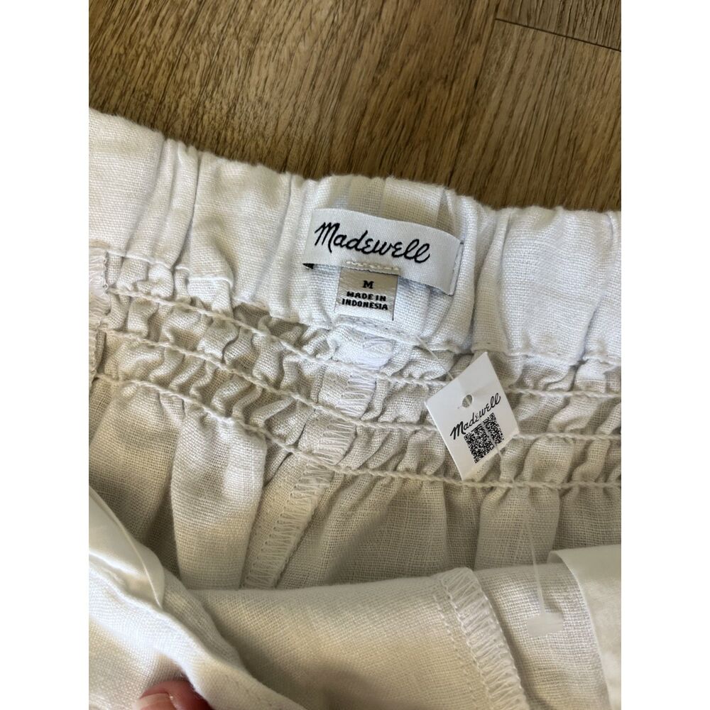 Madewell Women's NWT Pull On Barrel Linen Pants White Size Medium
